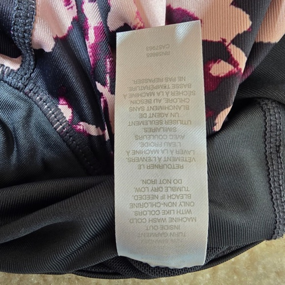 Z by Zella Womens Pink Charcoal Gray Abstract Floral Leggings Medium - Picture 8 of 8
